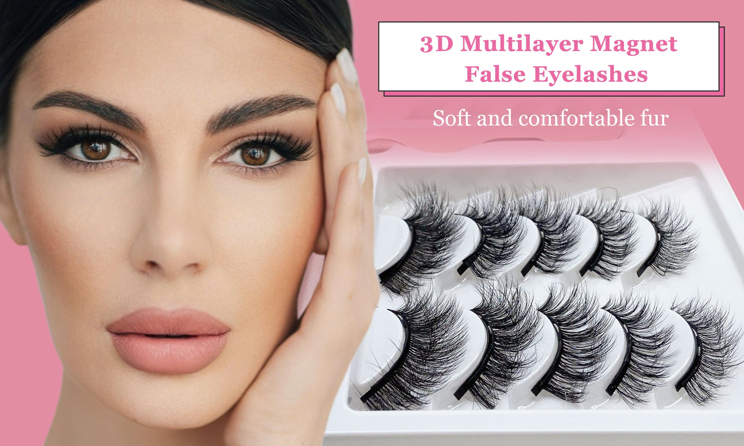 3D Multi-layer Magnetic False Eyelashes Set