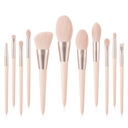 11Pcs Pink Makeup Brush Set